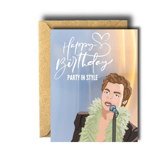 Harry Styles Party In Style Birthday Card