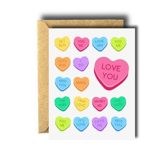 Candy Hearts Love / Valentines Day Card