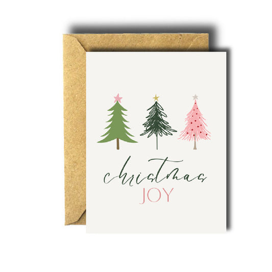 Christmas Trees Joy Holiday Card