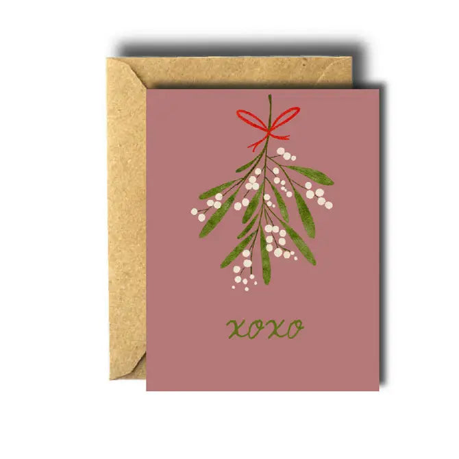 Mistletoe XOXO Holiday Christmas Card | Boxed Set of 8