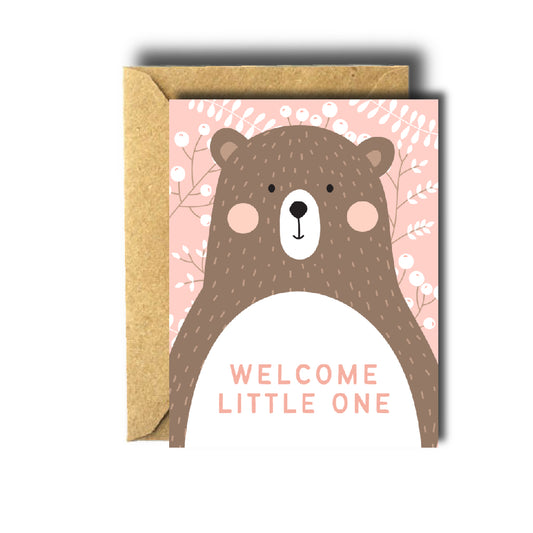 Welcome Little One Bear New Baby Card