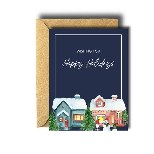 Cozy Cabin Happy Holidays Card