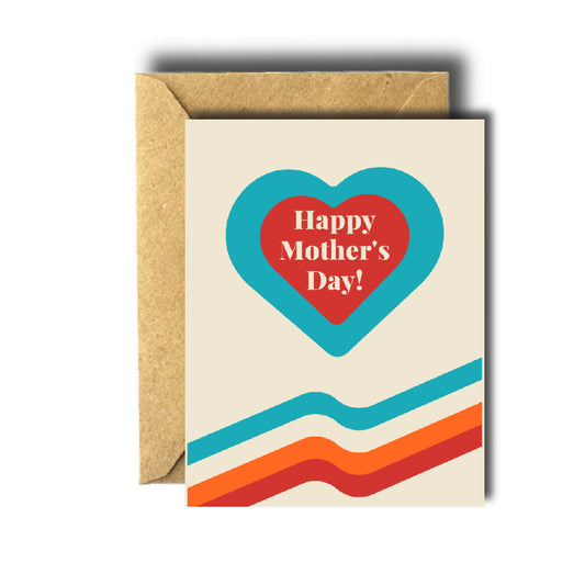 Retro Happy Mother’s Day Heart Card