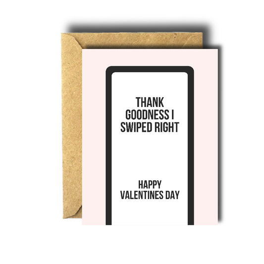 Swipe Right Valentines Day Card
