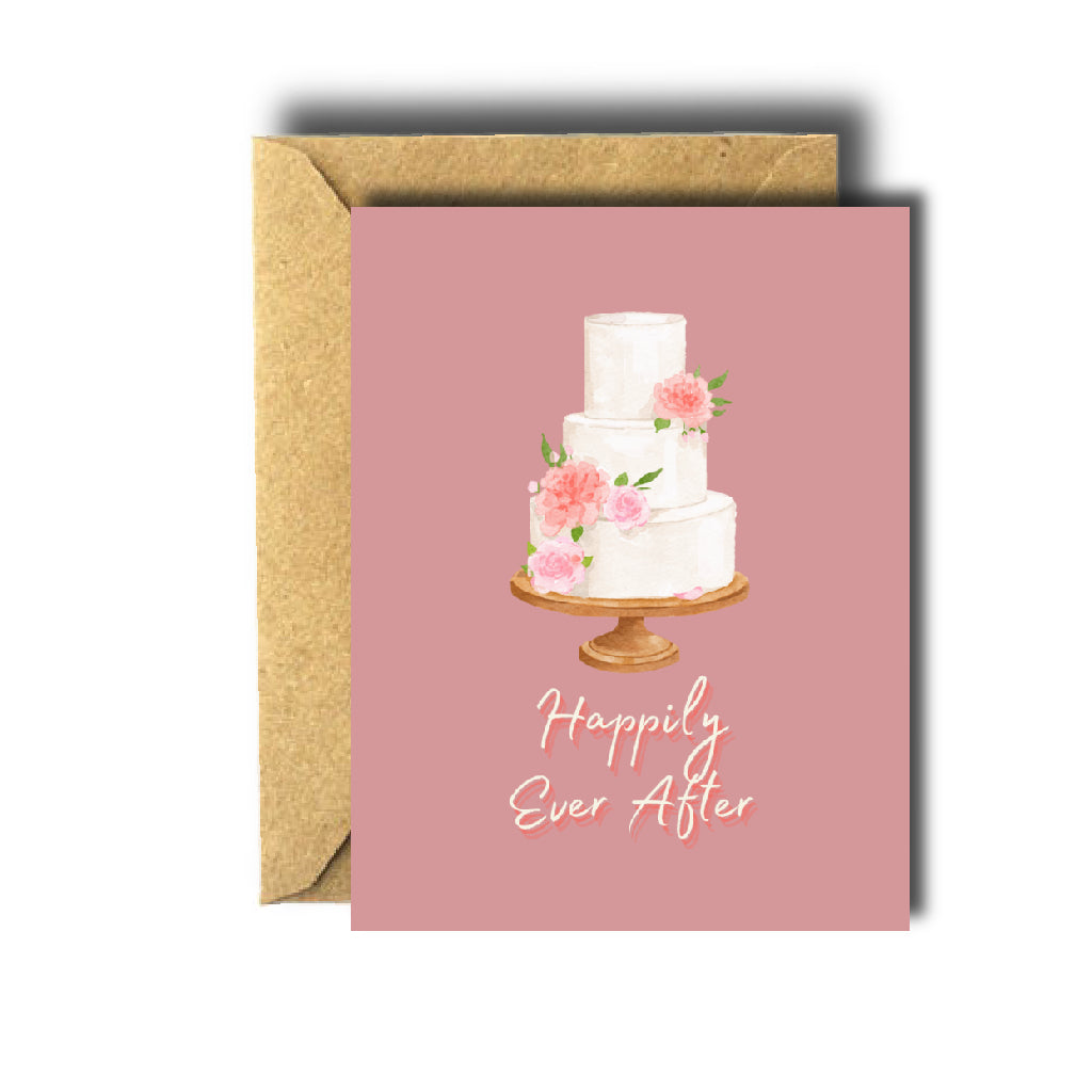 Happily Ever After Wedding Cake Card